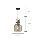 Pendente Aisha Redondo Ø23cm Metal E Vidro Âmbar - Hevvy Sl-5