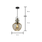 Pendente Aisha Redondo Ø28cm Metal E Vidro Âmbar - Hevvy Sl-5