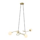 Pendente Alata Dourado Com Globos Brancos 4g9 95cm Bella