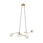 Pendente Alata Dourado Com Globos Brancos 4g9 95cm Bella