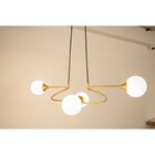 Pendente Alata Dourado Com Globos Brancos 4g9 95cm Bella