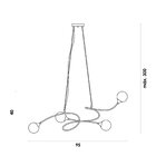 Pendente Alata Dourado Com Globos Brancos 4g9 95cm Bella