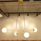 Pendente Alata Dourado Com Globos Brancos 4g9 95cm Bella