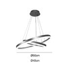 Pendente Aliança Duplo 60x40cm Dourado Led 4000k 70w Bivolt