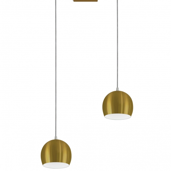 Pendente Alum Bolinha Trilho 150x130x1000mm 2 Lp E27 Ouro Pd