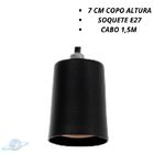 Pendente Alumínio Copo Redondo Preto E27