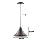 Pendente Alumínio Dix 1xe27 Tabaco - Luz Vita