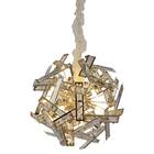 Pendente Alumínio Dourado E Cristal 6g9 45cm