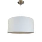 Pendente Alumínio Fosco Cúpula Branca 45x45x22 Lustre Luminar