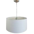 Pendente Alumínio Fosco Cúpula Branca 45x45x22 Lustre Luminar
