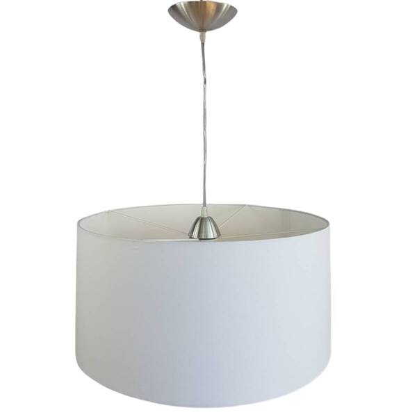 Pendente Alumínio Fosco Cúpula Branca 45x45x22 Lustre Luminar