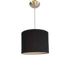 Pendente Alumínio Fosco Cúpula Preta 30x30x22 Lustre Luminari