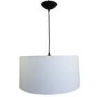 Pendente Alumínio Preto Cúpula Branca 45x45x22 Lustre Luminar