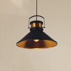 Pendente Alumínio Preto Fosco E Dourado 36x36cm 1e27