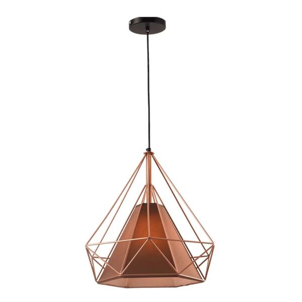 Pendente Alumínio Rpx Aramado Piramidal 38cm Cobre/café - Sta