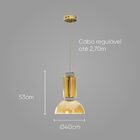 Pendente Amana Ouro Fosco E Ambar Zr110 Led 9w 3000k Starlux