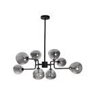 Pendente Amarilis Preto Fosco Smoky 80cm + Led 8x G9 Bq Starl