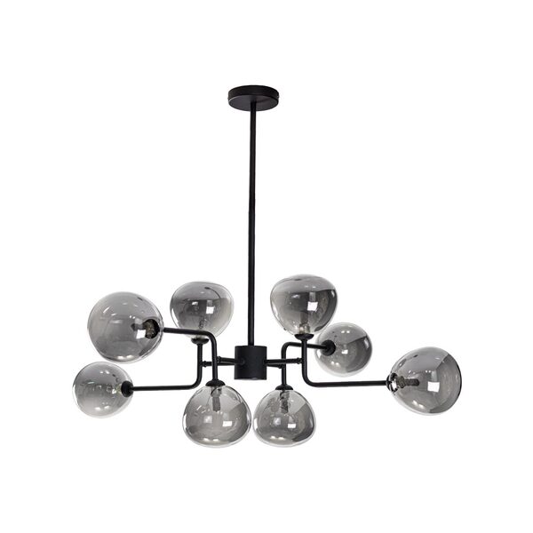 Pendente Amarilis Preto Fosco Smoky 80cm Para 8x G9 Zr111 Sta