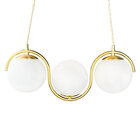 Pendente Ametista Dourada 3 Globos Leitoso 3e27 Ds9758 Delis