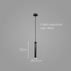 Pendente Anakin Preto Fosco Led 3w Branco Quente Zr151 Starlu