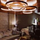 Pendente Anel 80cm Led 30w 2700k Em Madeira Imbuia Bivolt