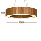 Pendente Anel Fechado De Madeira 70cm