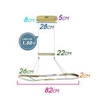 Pendente Anel Theo Led Integrado 45w Starlux Ouro St1767