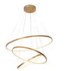 Pendente Anelli Dourado 3 Anéis 60 50 40 Cm 48w 3000k