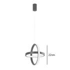 Pendente Anelli Preto 22cm Led 26w 1820lm 3000k Bivolt Para S