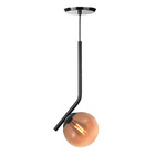 Pendente Angular Ball Preto Vidro Ambar