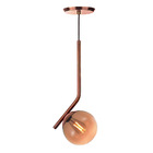 Pendente Angular Ball Rose Gold Vidro Ambar