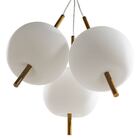 Pendente Apple 3 Globo Leitoso + 3x Led G9 5w Branco Frio 110