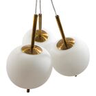 Pendente Apple 3 Globo Leitoso + 3x Led G9 5w Branco Frio 110