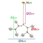 Pendente Apple 6 Globo Vidro Starlux+ Led G9 110v Branco Quen