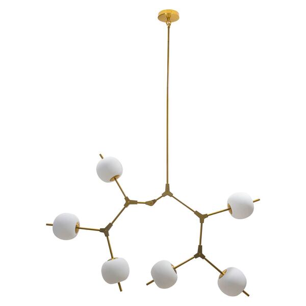 Pendente Apple 6 Globo Vidro Starlux+ Led G9 110v Branco Quen