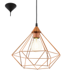 Pendente Aramadado Aço Preto Cobre 1 X E27