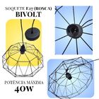 Pendente Aramado Aço Preto 1 Luz E27