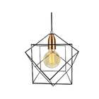 Pendente Aramado Cubo Wireframe - Preto