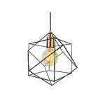 Pendente Aramado Cubo Wireframe - Preto