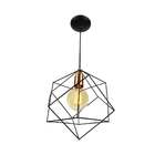 Pendente Aramado Cubo Wireframe - Preto