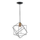 Pendente Aramado Cubo Wireframe - Preto