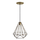 Pendente Aramado Diamante Grande Grafite