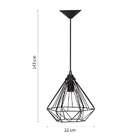 Pendente Aramado Diamante Preto