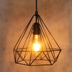 Pendente Aramado Diamante Preto para 1 Lâmpada E27