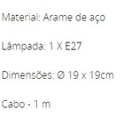 Pendente Aramado Esfera Preto-opl