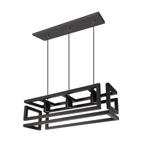 Pendente Aramado Infinity Design Preto Microtextura 3 X E27