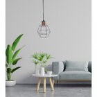 Pendente Aramado Lanterna Com Bocal Em Madeira Adm Iluminação