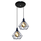 Pendente Aramado Modelo Diamante - 02 Juntos - Cor Preta