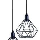 Pendente Aramado Modelo Diamante - 02 Juntos - Cor Preta