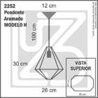 Pendente Aramado Modelo H - Cobre